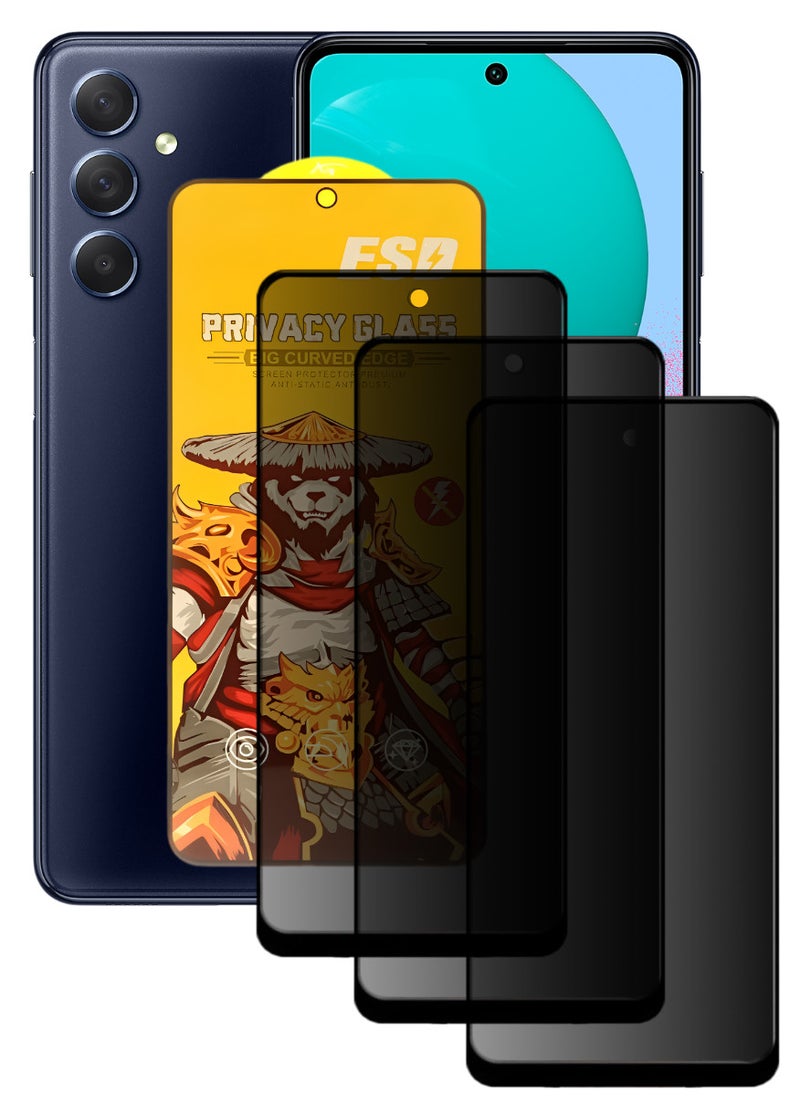 ESD 3 Pieces Tempered Dustproof Privacy Glass Screen Protector Compatible For Samsung Galaxy M54 5G - Image 1