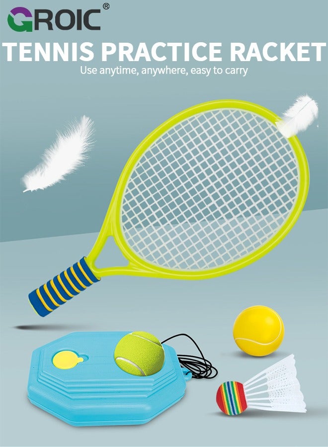 GROIC 3-in-1 Multifunctional Racket Set for Kids - Tennis, Badminton and Squash, Tennis Training Badminton Birdies, Tennis Racquets with Tennis Trainer Rebound Balls Outdoor Indoor Sports for Kids  - Image 4