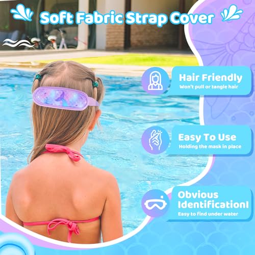 Vvinca Kids Swim Goggles with Pain-Free Fabric Strap Cover, No Hair Pulling, Anti-Fog Swimming Goggles UV Protection No Leaking for Toddlers Kids Girls Boys Age 3-8(Purple) - Image 4