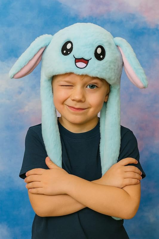 Krystle Playful Bunny Hat for Kids – Soft, Plush, and Perfect for Fun (Blue,1-7 Years) - Image 3