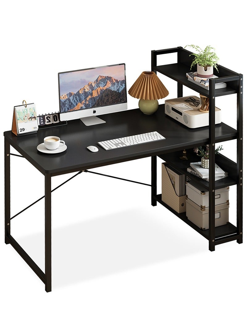 ADEBOLA Computer Desk with Storage Bookshelf Modern Simple Home Office Desks & Workstations Black - Image 1