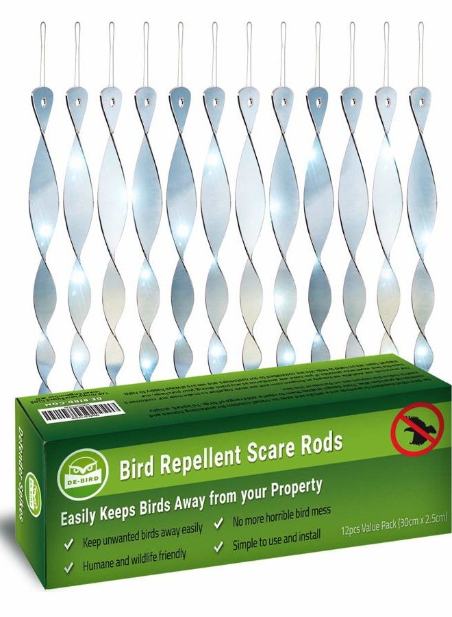 DE-BIRD Bird Scare Rods - Bird Repellent Woodpecker & Pigeon Deterrent Outdoor Spinning Repeller Device for Garden or Yard - Image 1
