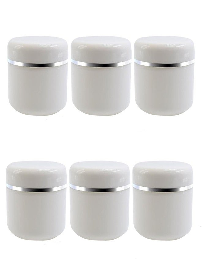 SYBL 6Pcs 250Ml/8 oz White Empty Plastic Cosmetic Containers With Round Lid For Face Cream DIY Body Scrub Mask Lotion Storage Jar Pot Case - Image 1