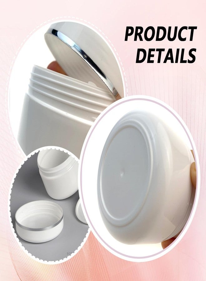 SYBL 6Pcs 250Ml/8 oz White Empty Plastic Cosmetic Containers With Round Lid For Face Cream DIY Body Scrub Mask Lotion Storage Jar Pot Case - Image 5