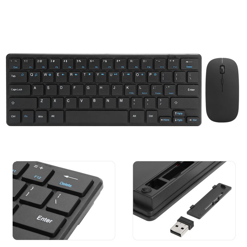 Wireless Keyboard Mouse Set: 2.4G USB Receiver Plug And Play, Ergonomic Noise-Free Buttons, Compact Portable Design For Home Office, Business Trips And Travel - Image 2