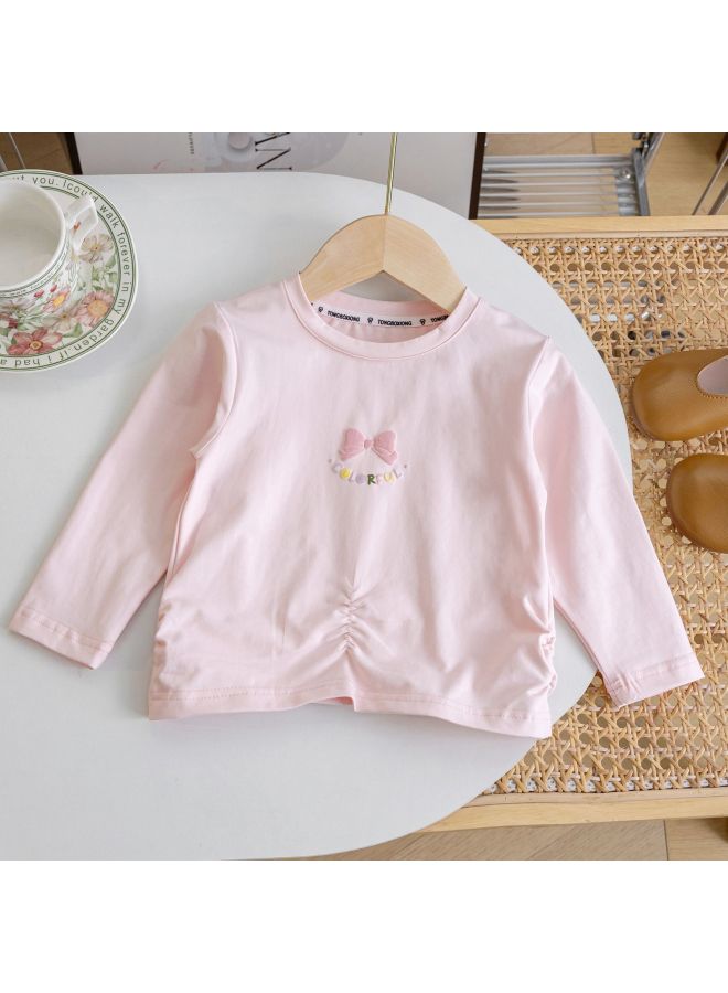 Girls Style Cute Long-sleeve Top Cartoon Rabbit T-shirt Spring And Autumn New Versatile Sweet Toddler Base Shirt
