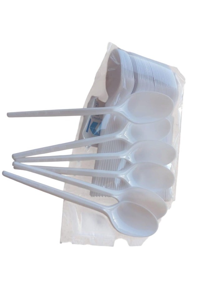 Generic 50 pieces of disposable plastic spoons 