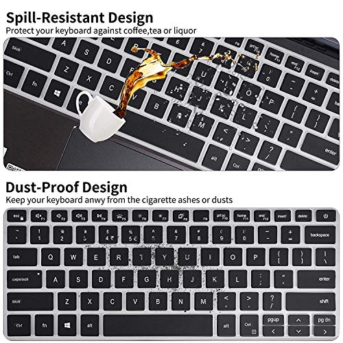 Saco Silicone Skin Keyboard Cover Compatible for 13.3" Dell Inspiron 13 5390, Vostro 13 5390, Inspiron 13 7390 i7390 7391, Inspiron 14 5498 7490 5409 Laptop - Black - Image 3