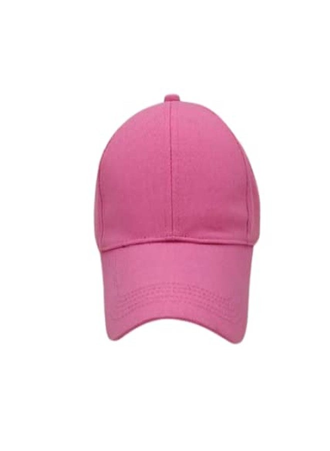 pass pass Plain Cotton Adjustable Baseball Cap for Men and Women, Pack of 2 (Blue & Pink) - Image 2