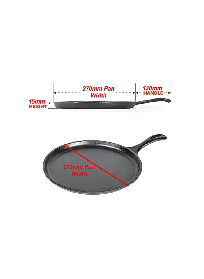 Premify 4pcs Cast Iron Cookware Set, Dutch Oven With Lid + Griddle + Skillet/Frying Pan Set. Pre-Seasoned Cast Iron Cooking Set, Perfect Cookware For Indoor & Outdoor Use  - Image 5