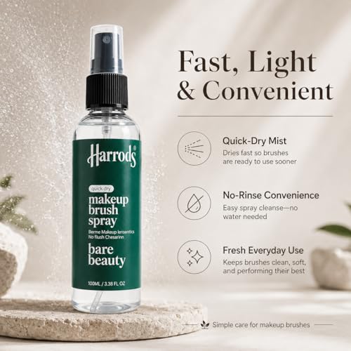 Harrods Makeup Brush Cleanser Spray, Quick Dry Brush Cleaner for Makeup Brushes, Sponges & Beauty Tools, No-Rinse Cleaning Solution for Daily Use & Travel, 100 ml - Image 4