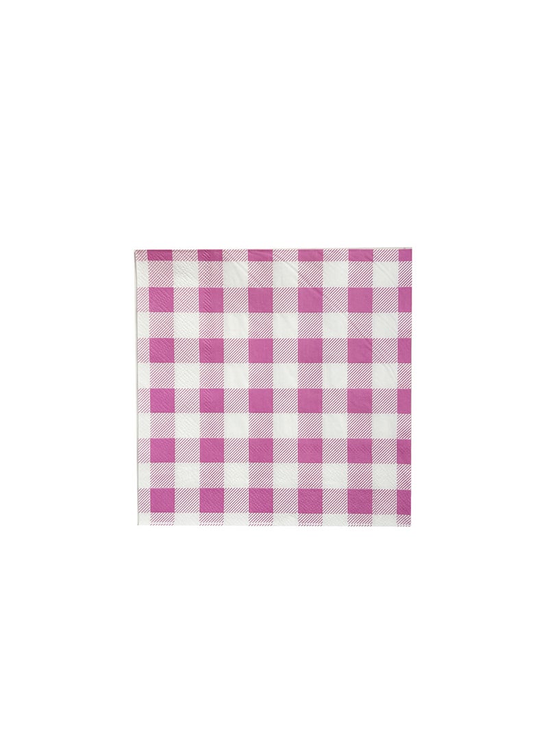 Generic Colorful Plaid Paper Plates Cups Disposable Party Tableware Set 33 * 33cm pink checkered tissue 25 sheets 