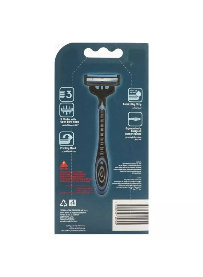 Dorco Pace3 Diamond Hard Coating Triple Blade Razor- 4pcs - Image 2