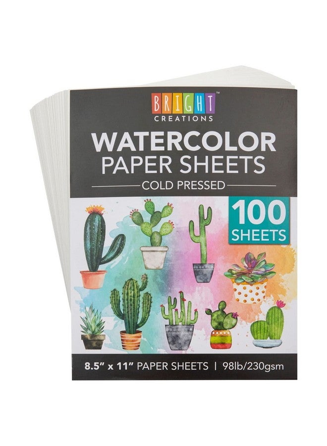 برايت كرياشنتس 100 ورقة من ورق الألوان المائية المضغوط على البارد للفنانين والمبتدئين (8.5 × 11 بوصة) - Image 1