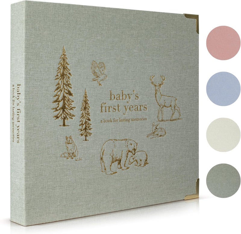 ZICOTO Keepsake Baby Memory Book for Boys and Girls  Timeless First 5 Year Baby Book  Neutral Journal Scrapbook or Photo Album  Record a Milestone for Every Event from Birth to Age 5 - Image 1