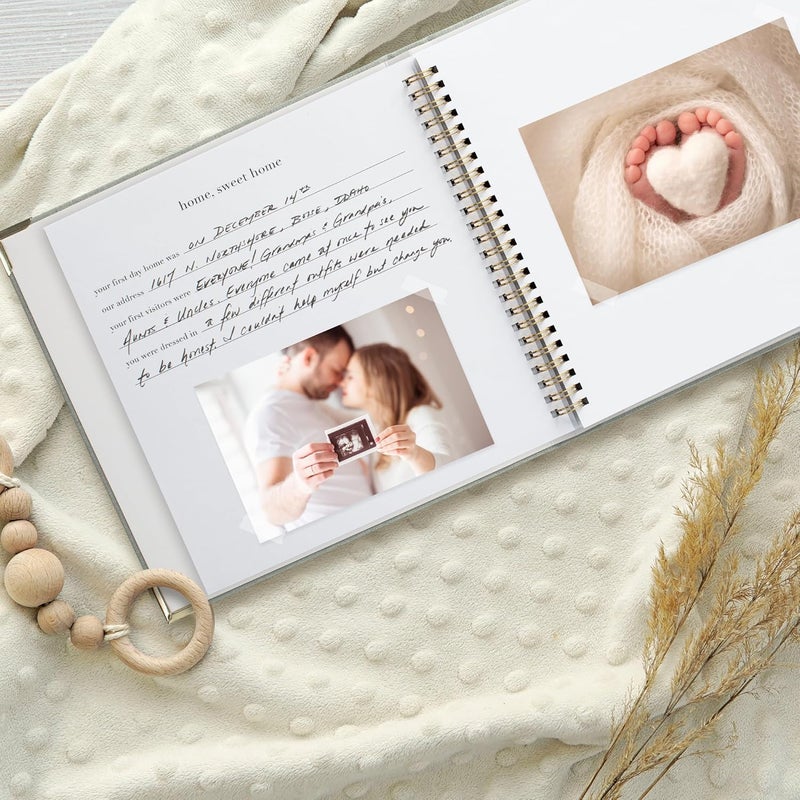 ZICOTO Keepsake Baby Memory Book for Boys and Girls  Timeless First 5 Year Baby Book  Neutral Journal Scrapbook or Photo Album  Record a Milestone for Every Event from Birth to Age 5 - Image 5