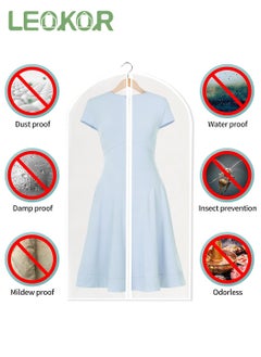 LEOKOR 14PCS Clothes Dust Covers Large Medium and Small 3 Sizes Transparent Breathable Hanging Zip Clothes Storage Cover Suitable for Suit, Coat, Clothes Storage  - Image 2