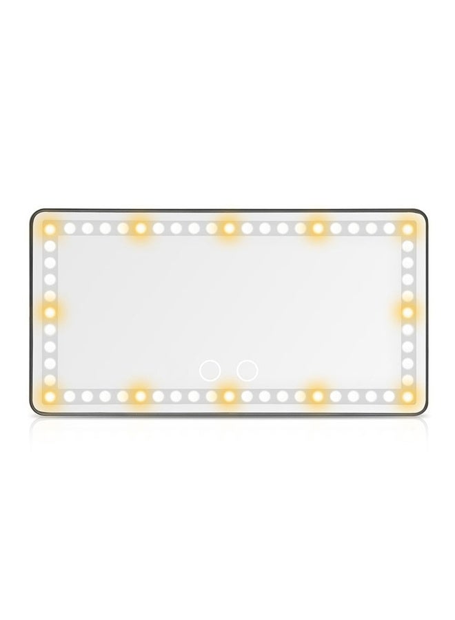 Car Makeup Mirror with Lighting, 60 LED Lights and USB Charging Port, Touchscreen-Designed Car Mirror Rear View Mirror Sun Shading Cosmetic Mirror (Black) - Image 2