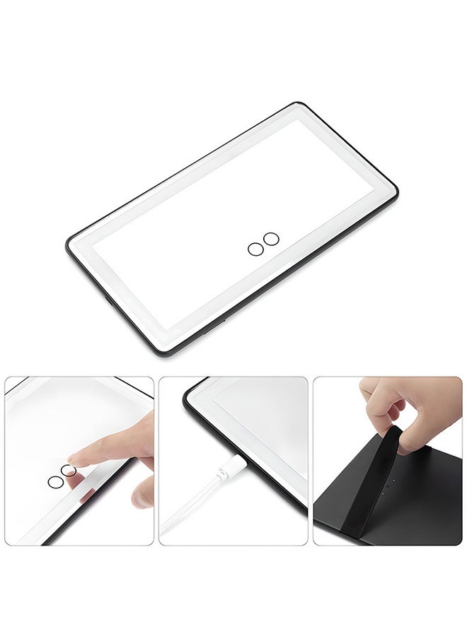 Car Makeup Mirror with Lighting, 60 LED Lights and USB Charging Port, Touchscreen-Designed Car Mirror Rear View Mirror Sun Shading Cosmetic Mirror (Black) - Image 3