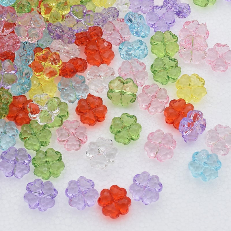 Acrylic Transparent Cut Clover Beads for DIY Jewelry Making - Image 3