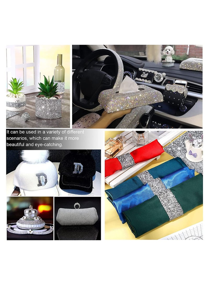 ورقة ملصقات حجر الراين ذاتية اللصق لاصقات بلينغ كريستالية للحرف اليدوية وديكور المنزل وتجميل الطاولة والهاتف وزينة الحفلات (94" × 158") - Image 3