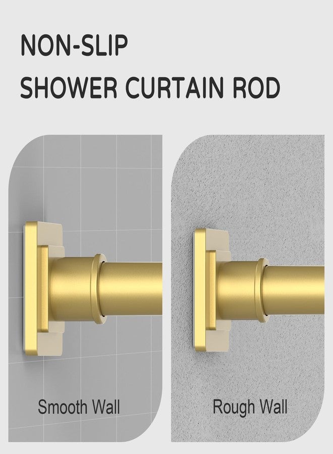 UIOSANRT Gold Shower Curtain Rod 35-66 Inches Non-Slip Shower Rod Tension Mounted No Drill, Adjustable Tension Curtain Rod for Windows Bathroom - Image 2