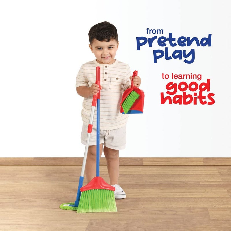 Play22 Kids Cleaning Set 4 Piece - Toy Cleaning Set Includes Broom, Mop, Brush, Dust Pan - Toy Kitchen Toddler Cleaning Set is A Great Toy Gift for Boys & Girls - Image 2