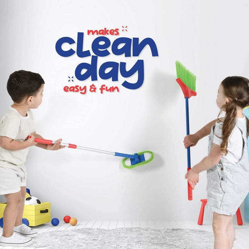 Play22 Kids Cleaning Set 4 Piece - Toy Cleaning Set Includes Broom, Mop, Brush, Dust Pan - Toy Kitchen Toddler Cleaning Set is A Great Toy Gift for Boys & Girls - Image 3