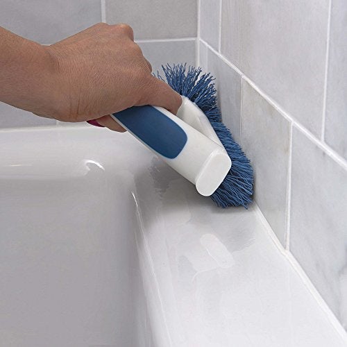 Unger 2-in-1 Grout and Corner Scrubber Brush Tool, Crevice Bathroom Cleaning Supplies for Showers, Door Tracks, Tile, and Bathtubs, Household 360-Degree Scrubbing Power - Image 4