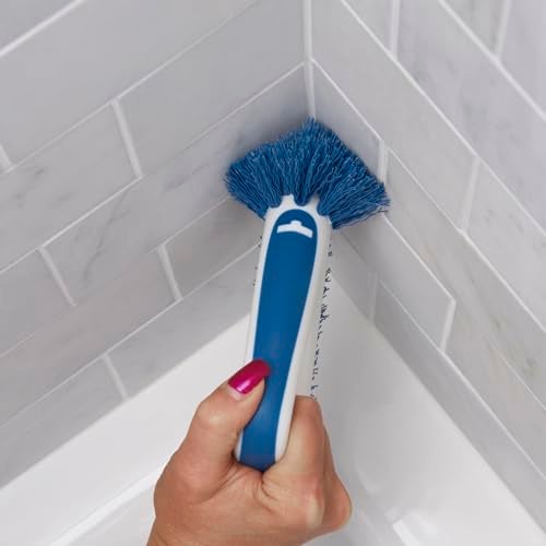 Unger 2-in-1 Grout and Corner Scrubber Brush Tool, Crevice Bathroom Cleaning Supplies for Showers, Door Tracks, Tile, and Bathtubs, Household 360-Degree Scrubbing Power - Image 5