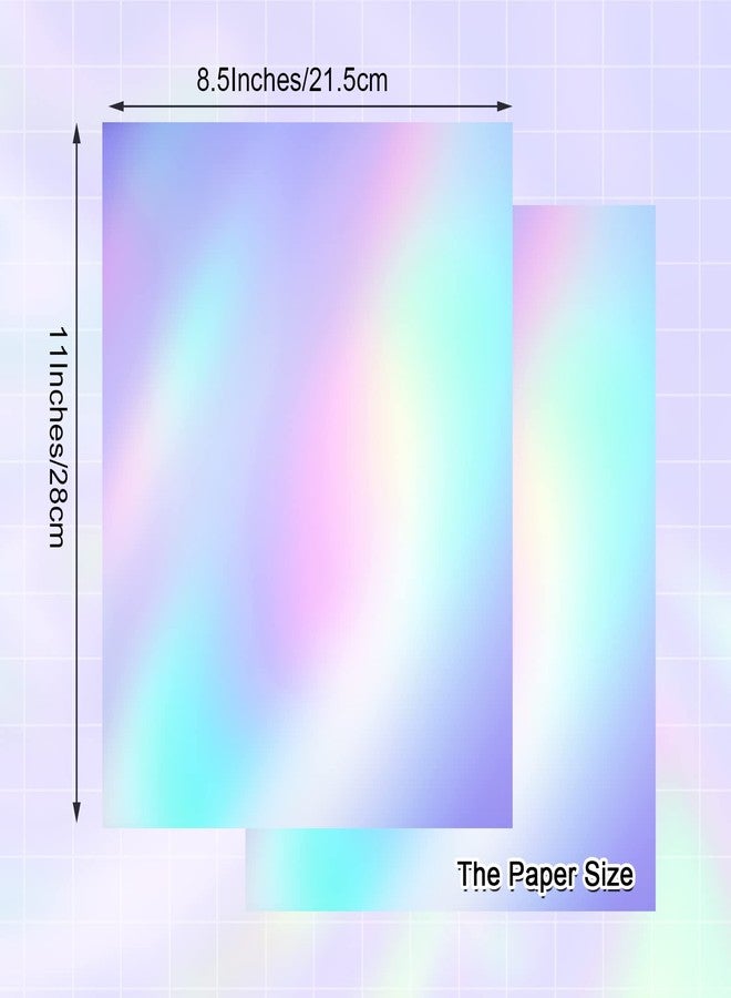 شير ورق ملصقات هولوغرافية من شير، 120 ورقة، مقاس 8.5 × 11 بوصة، ورق طباعة ملصقات هولوغرافية بألوان قوس قزح من الفينيل المقاوم للماء، ورق ملصقات لامع قابل للطباعة، مناسب للطابعات النافثة للحبر والليزر. - Image 2