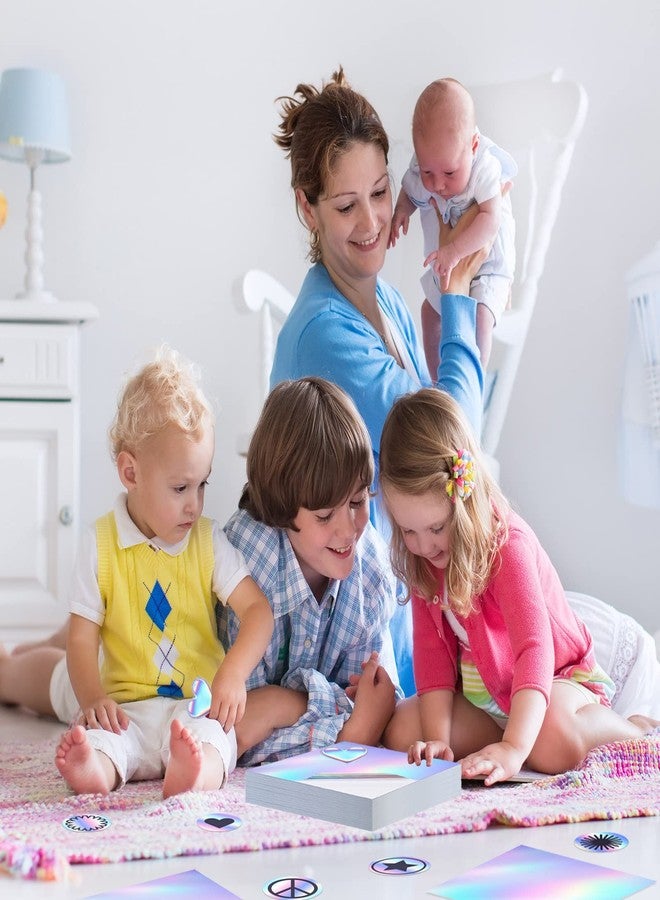 شير ورق ملصقات هولوغرافية من شير، 120 ورقة، مقاس 8.5 × 11 بوصة، ورق طباعة ملصقات هولوغرافية بألوان قوس قزح من الفينيل المقاوم للماء، ورق ملصقات لامع قابل للطباعة، مناسب للطابعات النافثة للحبر والليزر. - Image 5