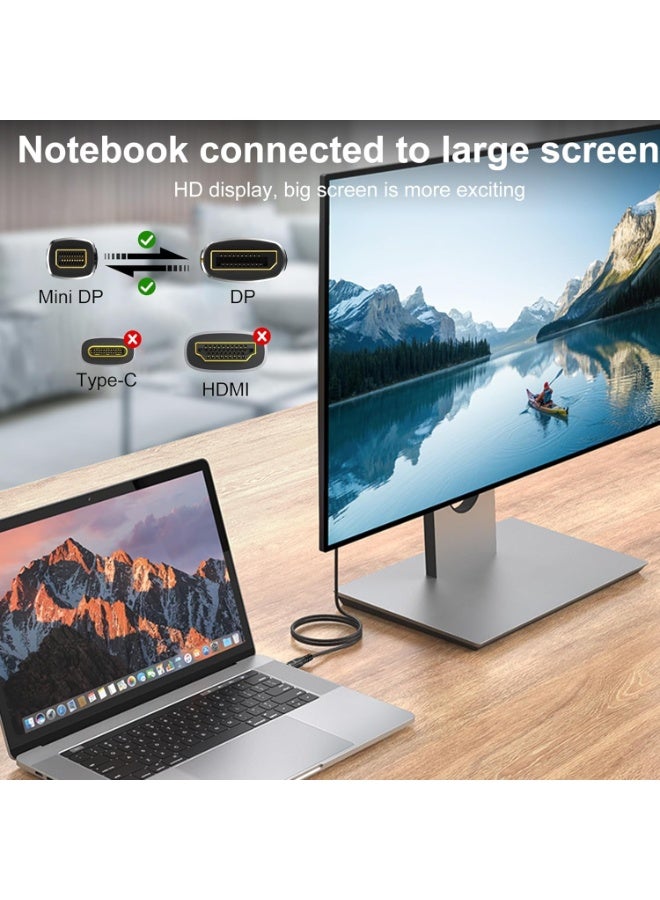igeekwell Mini DisplayPort to DisplayPort 2.1 Cable, (Mini DP 2.1 to DP) Cord Supports 16K@60Hz/ 8K@120Hz/ 4K@240Hz Display, Bi-Directional, HDR for Apple MacBook, Doesn’t Work with Thunderbolt 3/4/5 Ports (10 ft),(3M,2 PACK) - Image 2