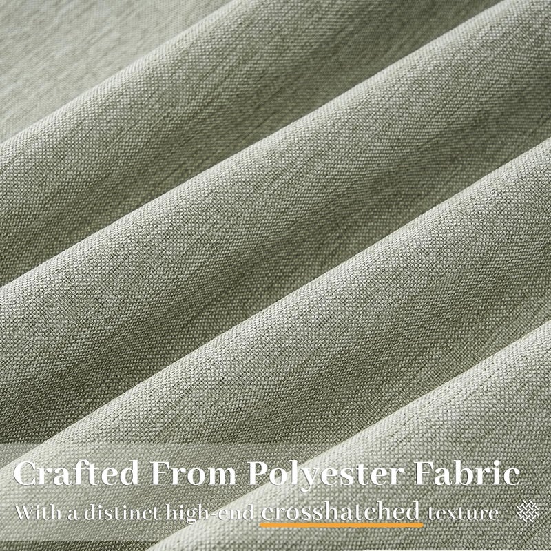 Drapenova Sage Green Pinch Pleated Linen Curtains 84 Inch Length 2 Panels for Bedroom Living Room Textured Semi Sheer Window Curtain Boho Neutral Back Tab Pinch Pleat Drape with Hooks 84 Inches Long - Image 2