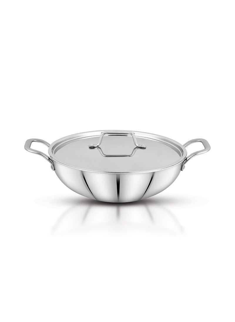 pigeon Pigeon TriSteel Triply 3 Pc Stainless Steel Cookware Set - Kadai (20cm) with lid | Fry pan(20cm) | Induction & Gas Stove Compatible  - Image 2