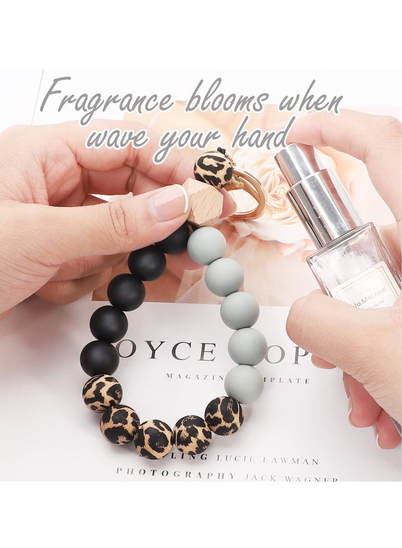 Y&D Silicone Beaded Bracelet Keychain, Key Ring Bangle Wristlet beaded bracelets for women House Car Keys, Keychain Keys Women(Snakeskin)without key  - Image 4