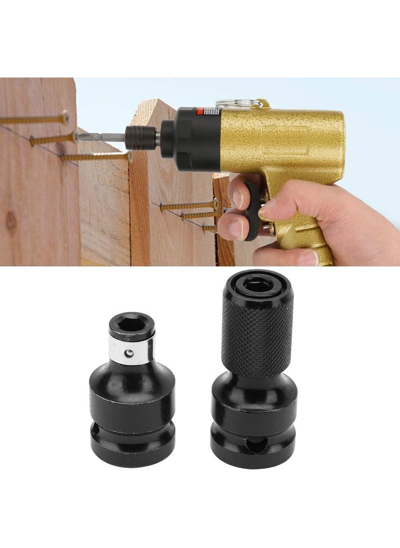 uptodateproducts Uptodateproducts 2Pcs12 Inch Square Drive to 14 Inch Hex Female Socket Adapter Quick Release Chuck Adapter Converter for Impact and Ratchet Wrenches  - Image 4