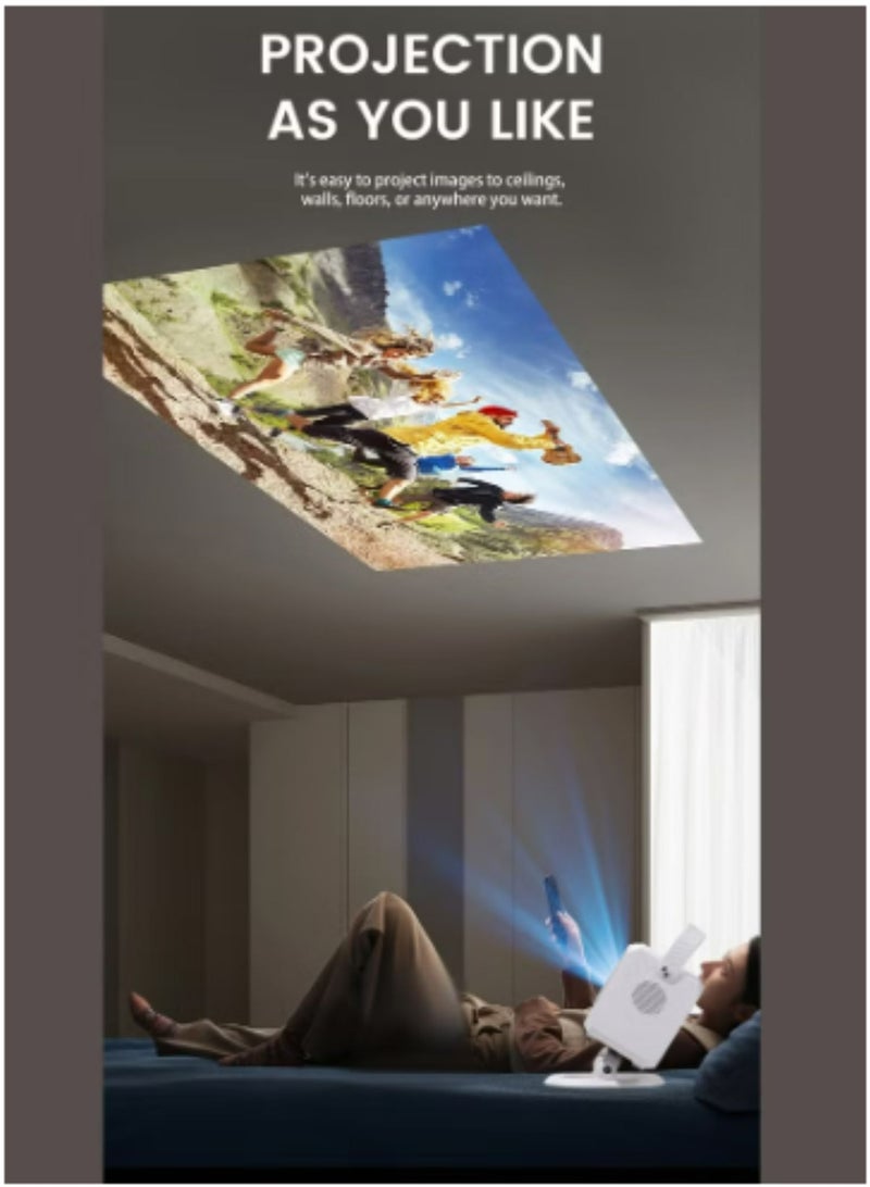 Umiio Q6 Max Smart Android Projector with Wireless Dual Karaoke Mic 4K and 1080*720P Support 200" Display Wi-Fi/Bluetooth HDMI/USB – White  - Image 5
