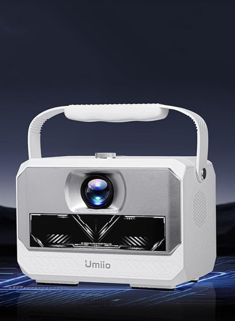 Umiio Q6 Max Smart Android Projector with Wireless Dual Karaoke Mic 4K and 1080*720P Support 200" Display Wi-Fi/Bluetooth HDMI/USB – White  - Image 3
