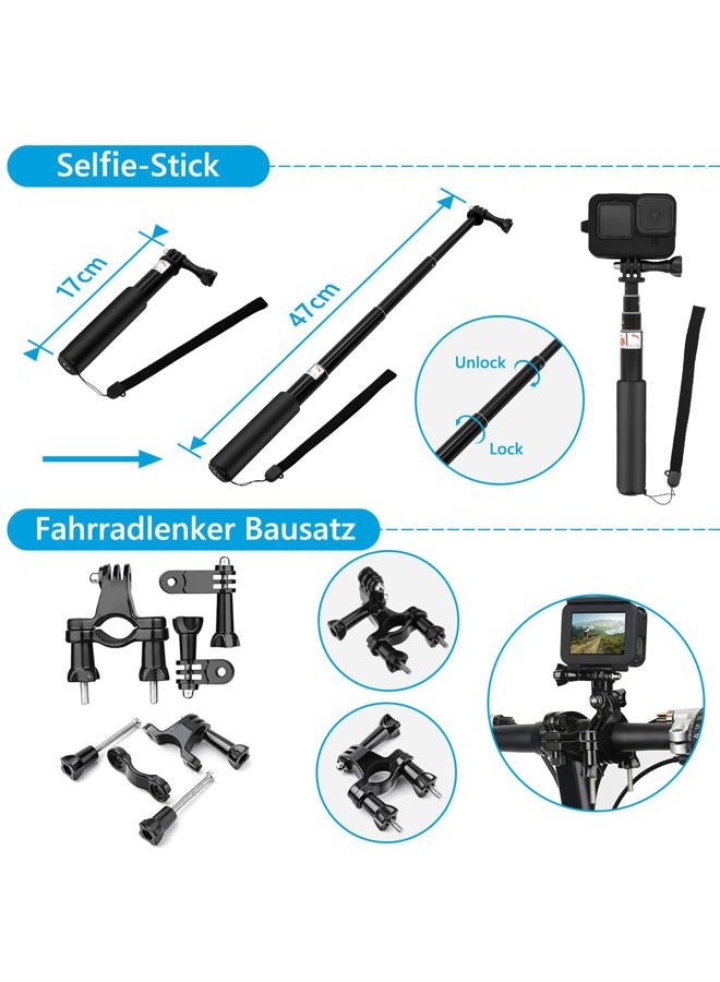 SGIP Accessories for GoPro Hero 13 Black, SGIP Waterproof Protective Cover Housing Bike Mount Selfie Stick, Accessory Set for GoPro Hero 13 - Image 5