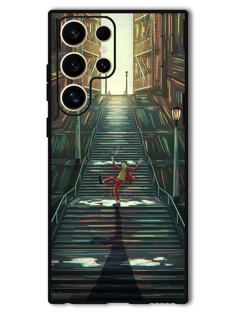 Theodor Protective Case Anti Scratch Shock Proof Bumper Cover For Samsung Galaxy S24 Ultra Joker on stairs - Image 1