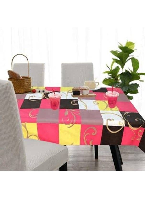 craft city CRAFT CITY Multi Flower Print Center & Dining Table Cover for 2 to 6 Seater Table Cloth/Water and dust with Oil-Proof PVC Rectangular Shape (54x78 inch) 