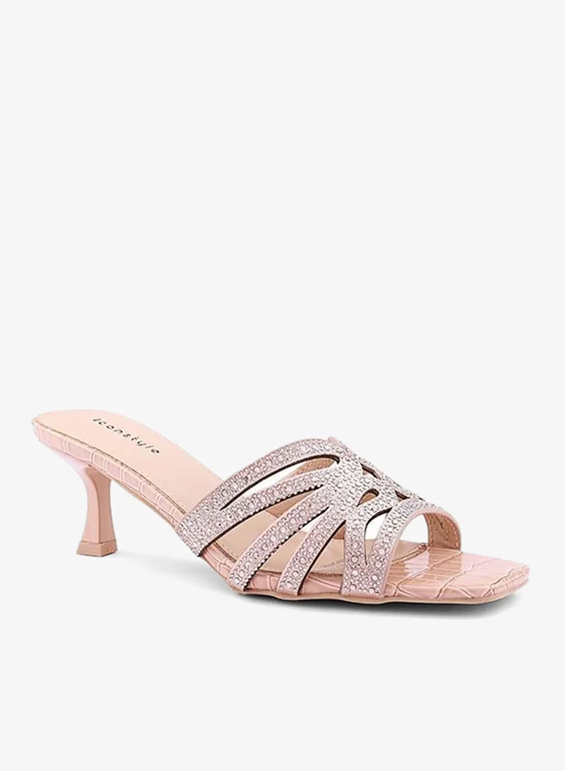 IconStyle Embellished Strappy Heeled Mules