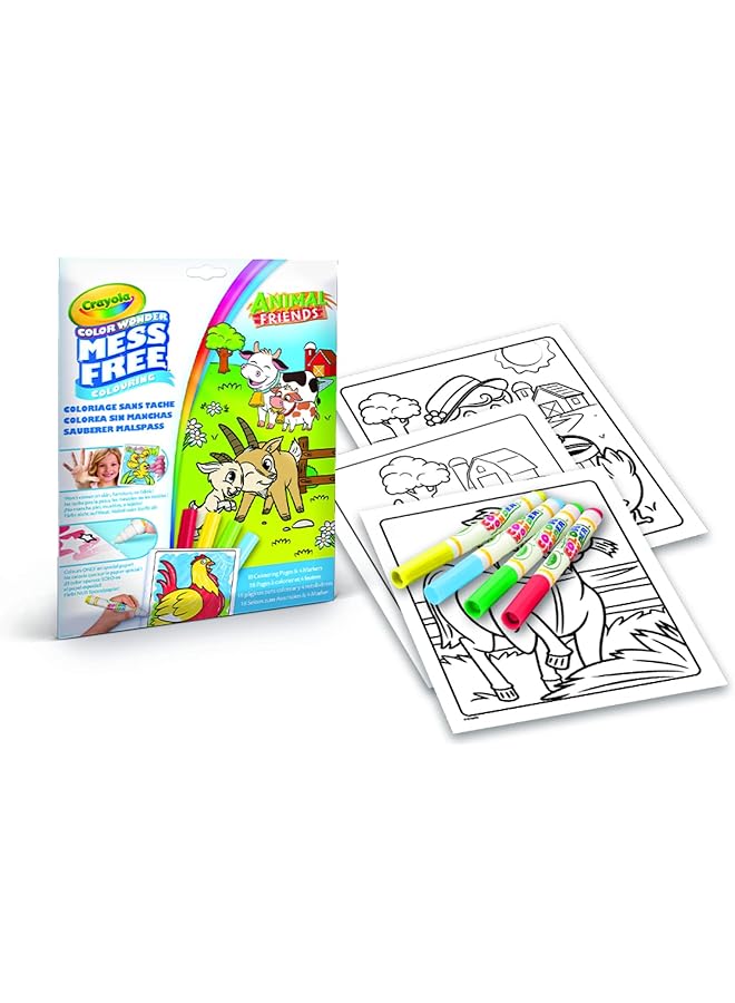 كرايولا مجموعة تلوين حيوانات من Color Wonder مكونة من 4 أقلام تلوين - Image 1