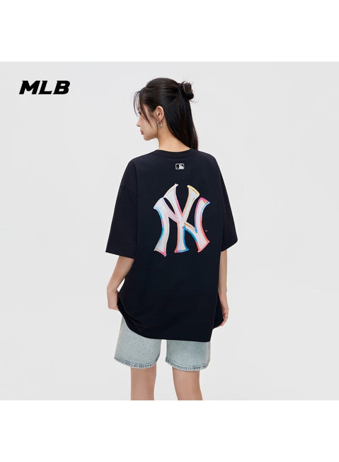 Mlb Uni Short Sleeve Back Logo Cooling T-shirt Sports Casual 26 New 3atsb0663-50bks-m - Image 1