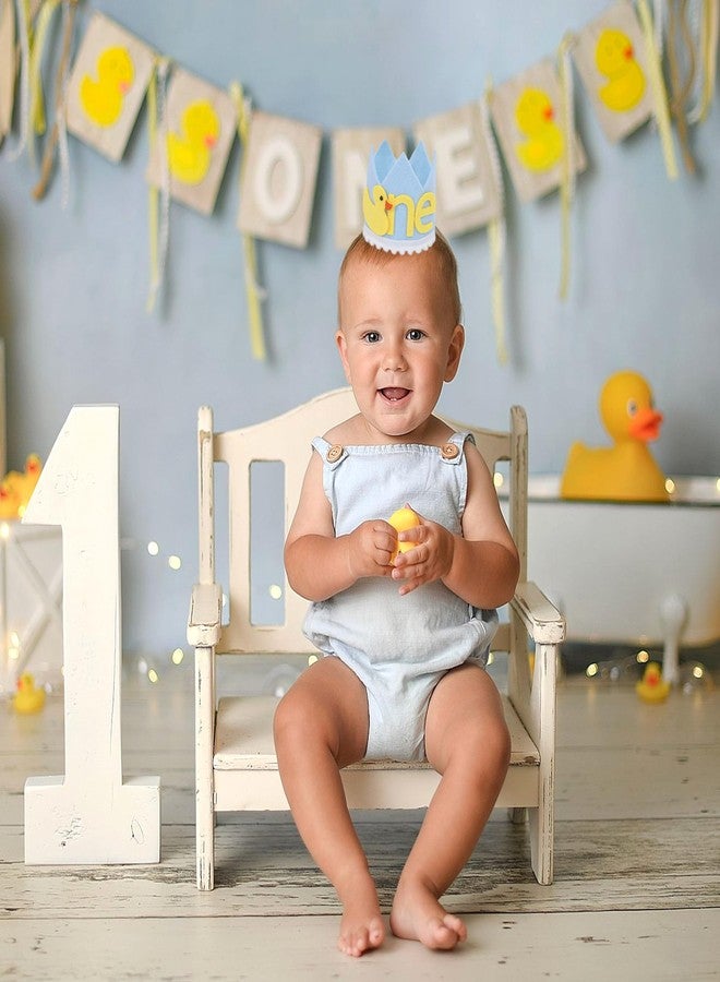 Agkvw Rubber Ducky 1st Birthday Hat - Light Blue Crown with Summer Decor for Boys - Image 5