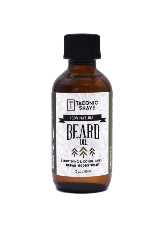 taconic shave Premium All Natural Beard Oil - 2 Ounce bottle (Urban Woods)  - Image 1