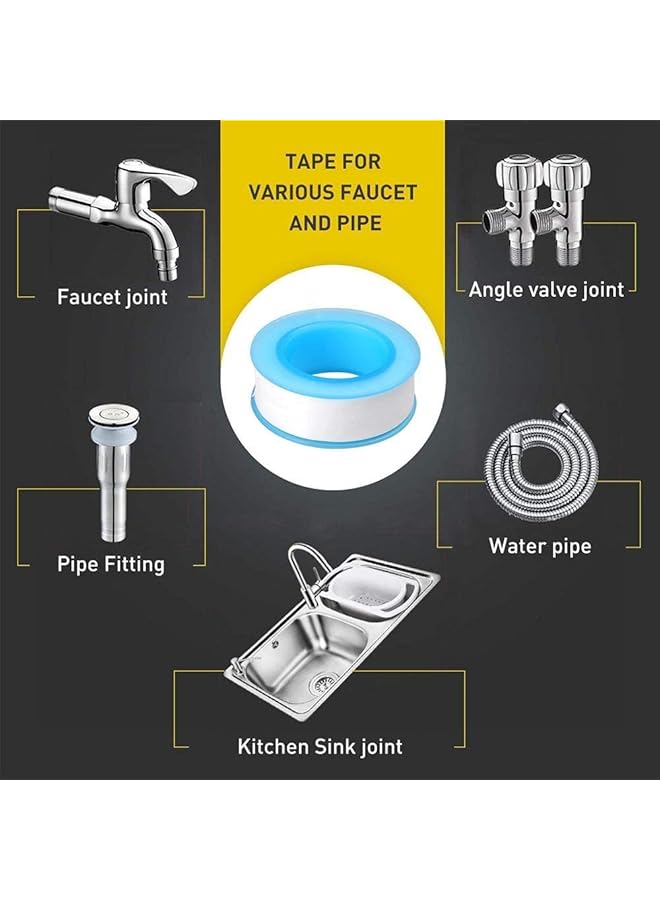 erorex Bathroom Accessories Raw Material Belt Sealing Tape Pipe Tape Angle Valve Faucet Other Special Thread Seal Tape Faucet Sealing Tape Waterproof Raw Material With Tape 8 Pack - Image 3