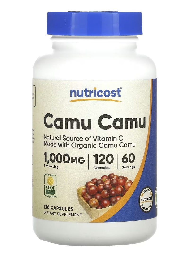 Nutricost, كامو كامو، 1000 ملجم، 120 كبسولة (500 ملجم لكل كبسولة)