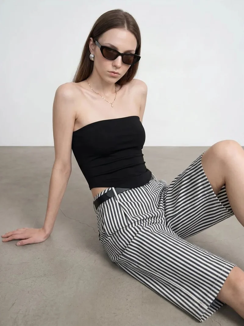 Dilvin DILVIN Women’s Strapless Crop Bandeau Top